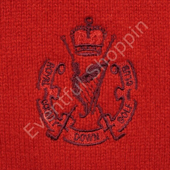 Peter Scott Royal County Down Golf Club Sweater Mens 2XL Red Wool Angora - Picture 4 of 7